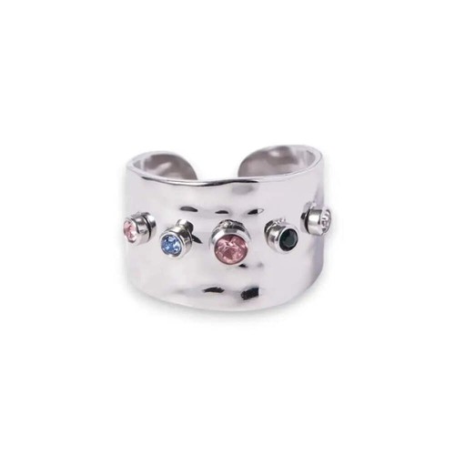 Ring mit Steinen-Ella-offener Ring verstellbar-leichter Fingerring-Ring Gold Far - Picture 9 of 10