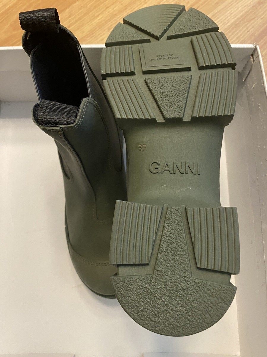 Ganni Women's Recycled Rubber City Rain Boots Kalamata Sz Ganni Women's Recycled Rubber City Rain Boots Kalamata Sz