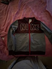 Nike Colorblock Full Zip Track Jacket Maroon and Grey