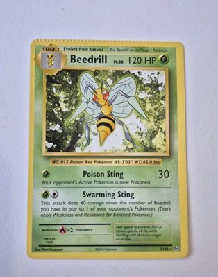 CRIMP ERROR!! Beedrill 7/108 Rare Pokemon Evolutions Non Holo Anniversary Card