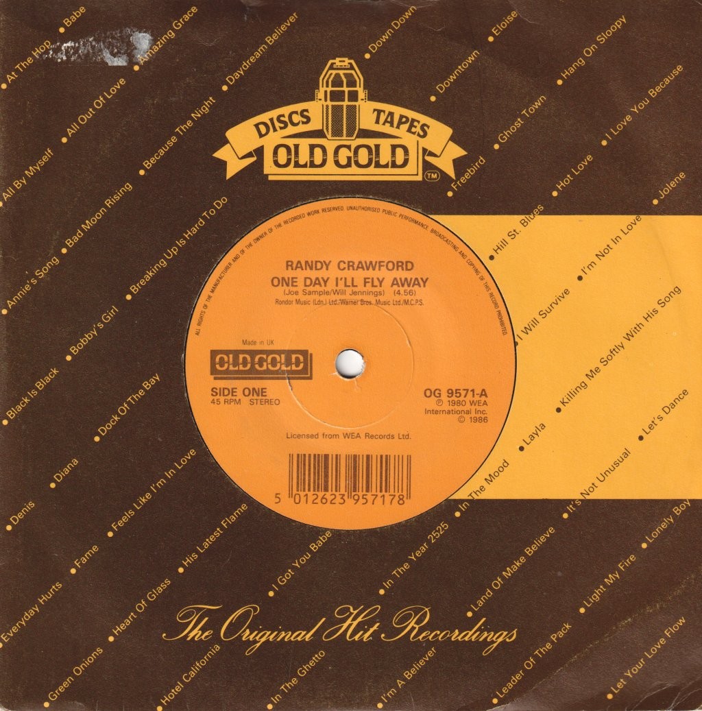 Randy Crawford One Day I'll Fly Away 7"" vinyl UK Old Gold 1986 COMPANY SLEEVE