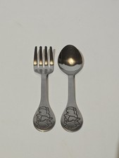 Vintage Toddler 2 PC Winnie The Pooh Flatware Utensil Set