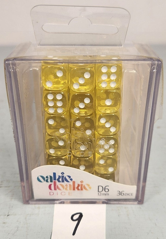 NEW Oakie Doakie DICE 36 D6 Dice 12mm Sets TRANSLUCENT YELLOW 9