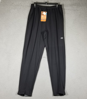 Brooks Pants Mens XL Black Equilibrium Tech Running Athletic Reflective Zipper