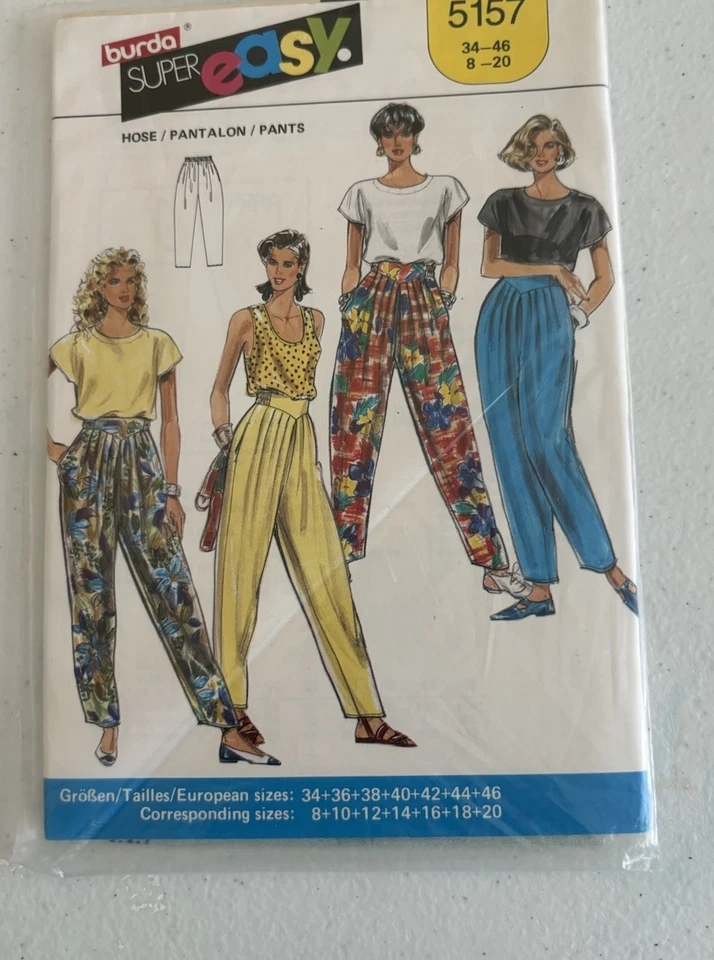 Burda 5157 Super Easy Pants Sizes 8-20 Vintage - Image 2 of 2