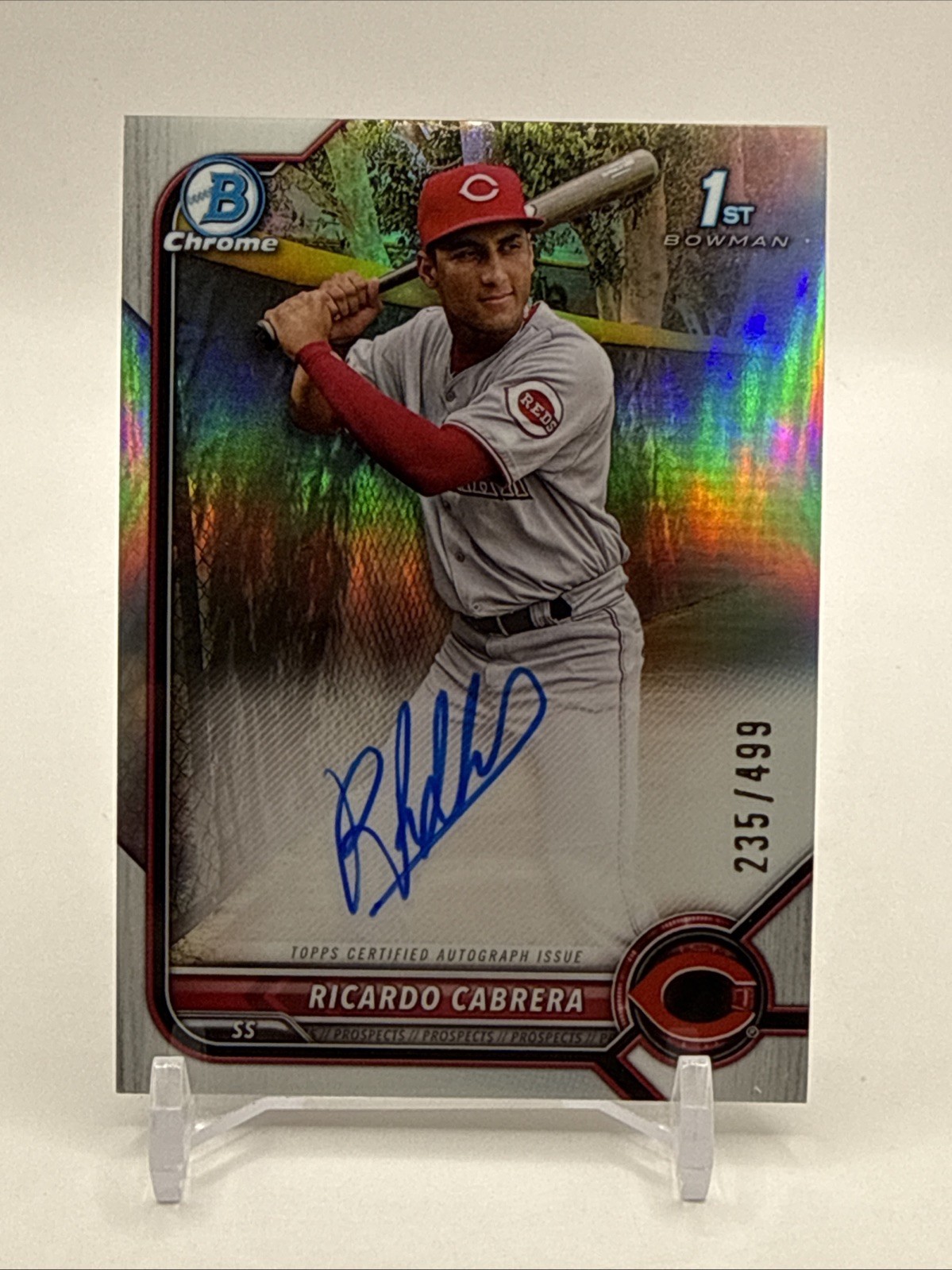 2022 Bowman Chrome RICARDO CABRERA Reds Prospect Refractor 1st Auto SP /499