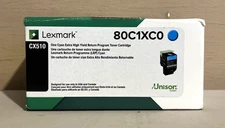 LEXMARK CX510 Extra High Yield Toner Cyan 80C1XC0 VERY New Sealed Box