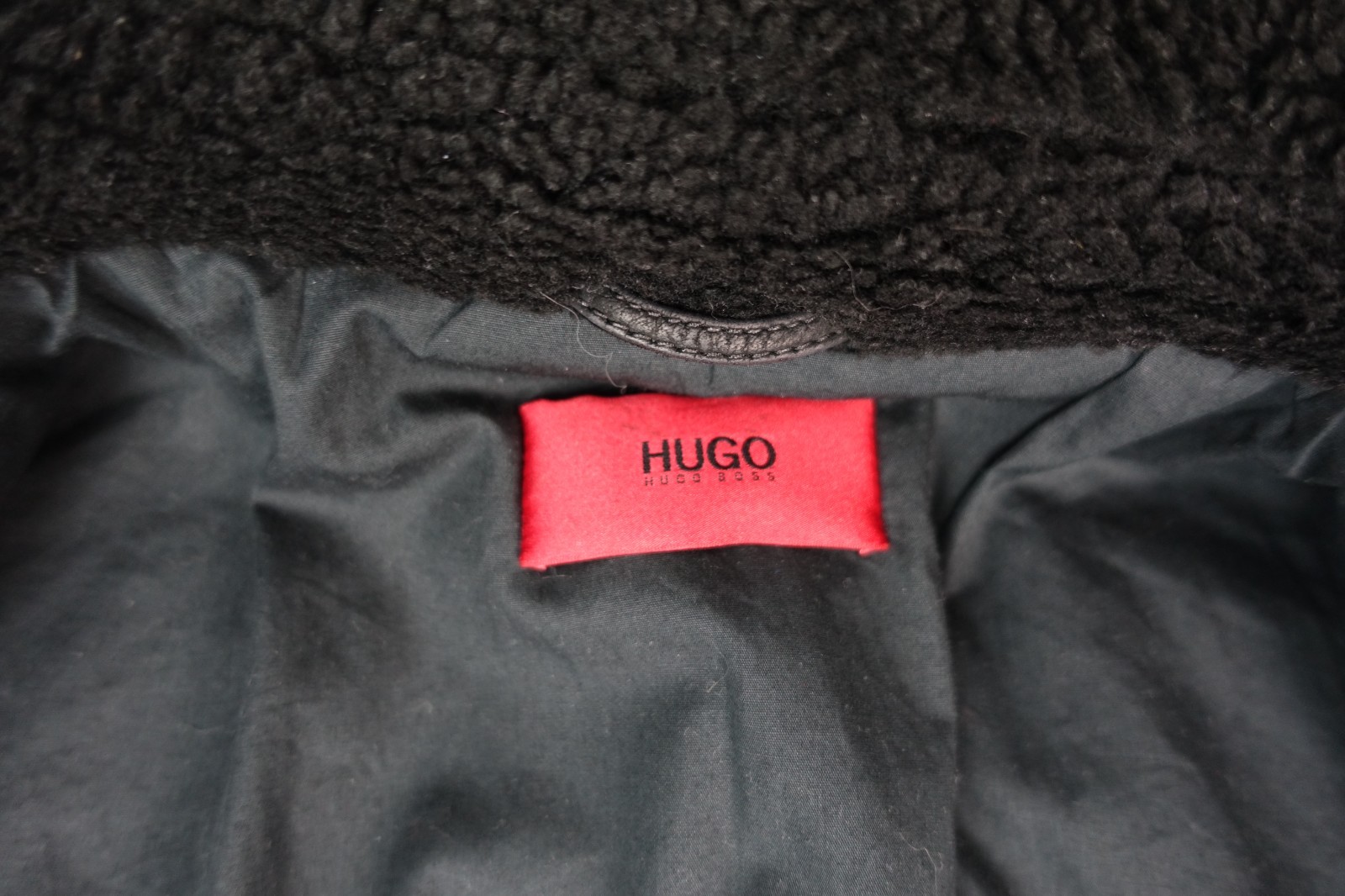 £1300 HUGO BOSS MOST RECENT AVIATOR L REAL SHEARLING COLLAR BOMBER JACKET LARGE thumbnail 18