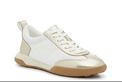Woman's Athletic Sneakers Size 8 Anne Klein Walkon Sneaker Gold + White fashion