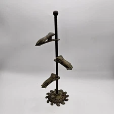 Vintage Brass Victorian Hand Glove Clips Japan