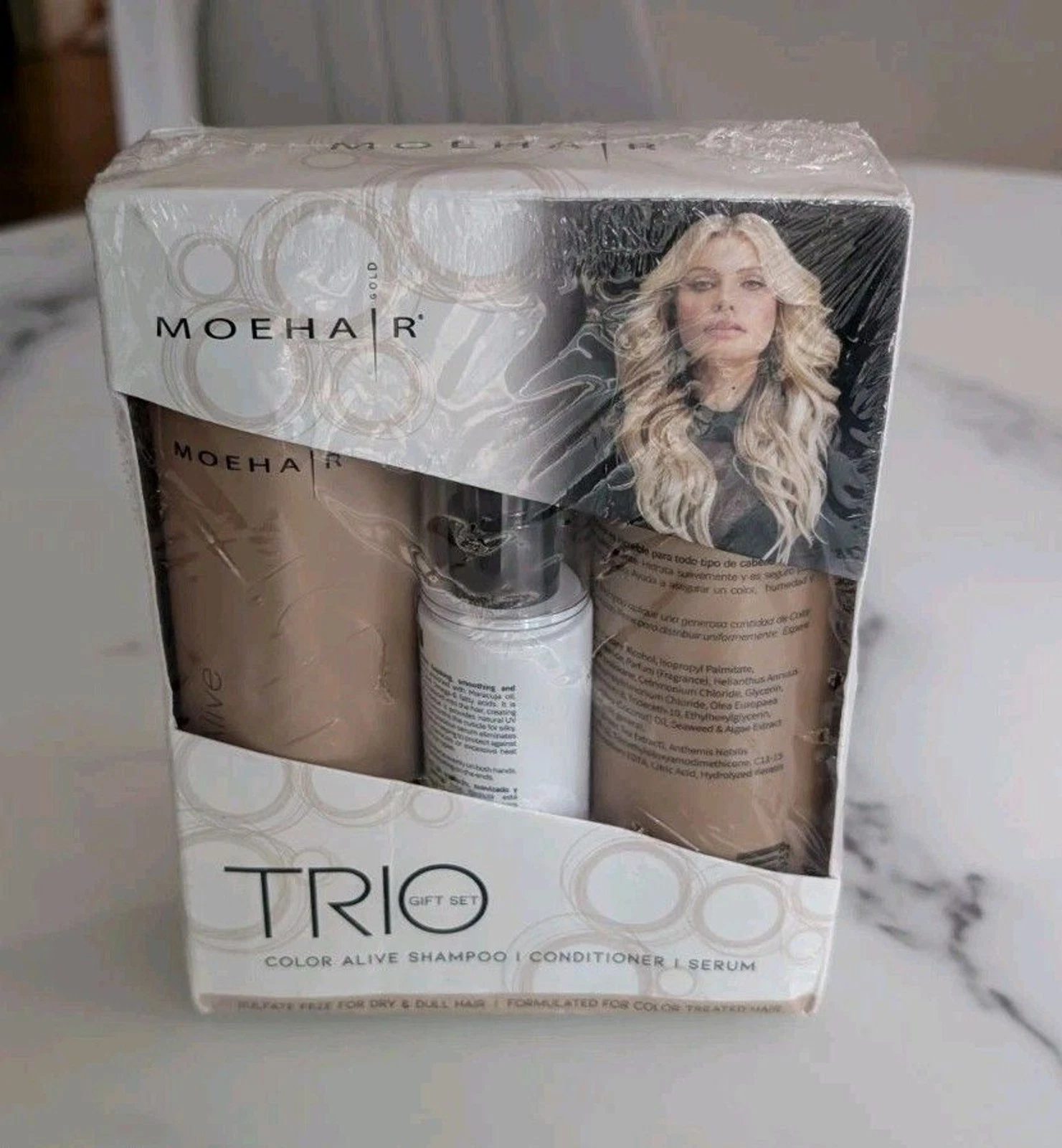 NEW SEALED Moehair Color Alive Shampoo Conditioner & Hair Serum 3 PC Gift Set