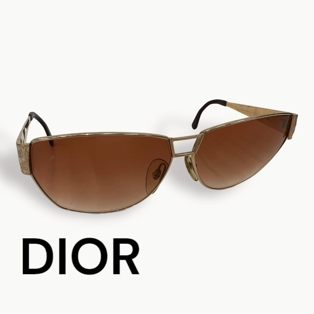 ヴィンテージ Christian Dior サングラス ドイツ ゴールドブラウン DIOR GOLD CAT EYE SUNGLASSES