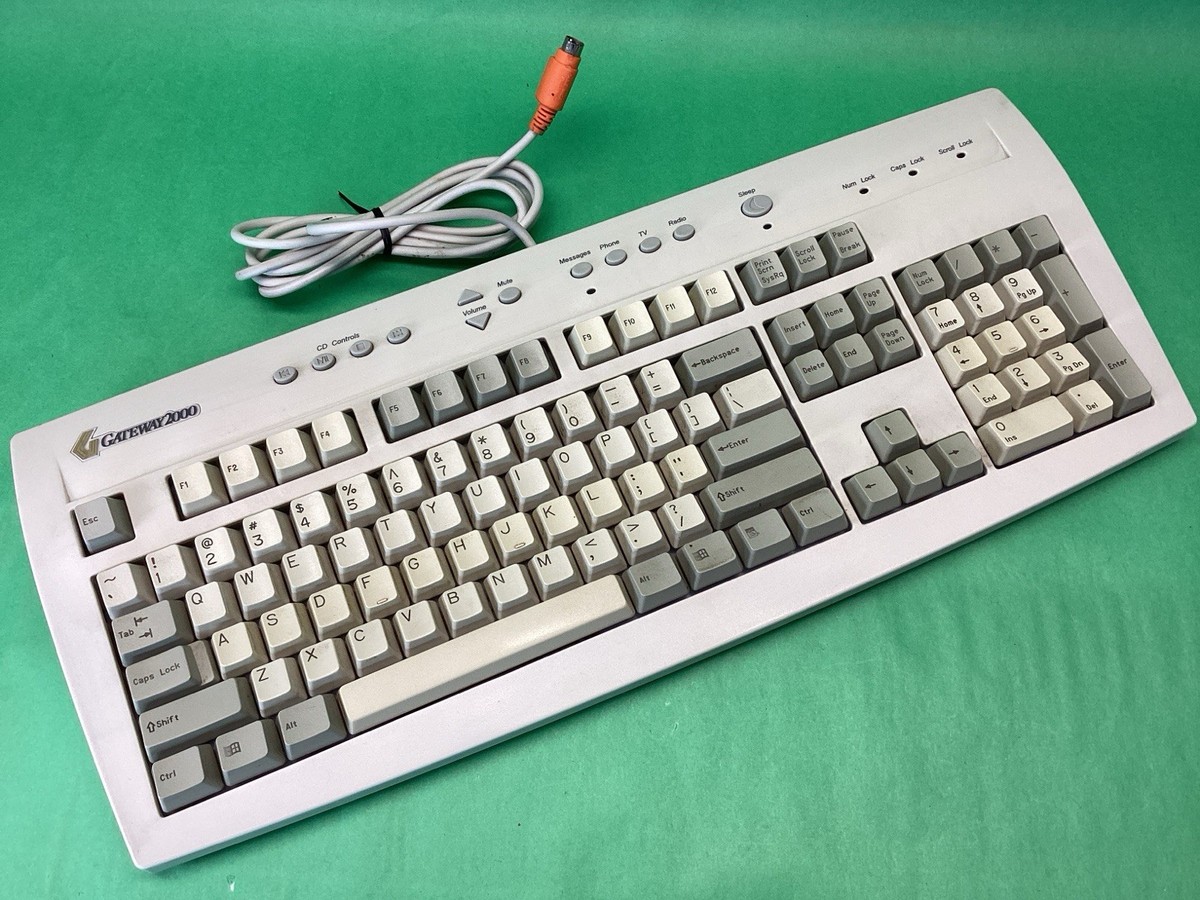 Vintage Gateway 2000 Wired Beige PS/2 Windows Keyboard E06150US011