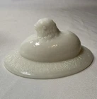 Vintage MCM  White Milk Glass MINI Chicken Hen Bird on Nest Dish TOP ONLY 4”