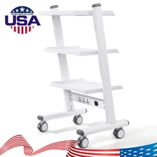 3-Layer Rolling Dental Trolley Mobile Medical Tool Cart Stand with Power Socket