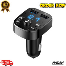 Bluetooth 5.0 Car Wireless FM Transmitter Adapter 2USB PD Charger AUX Hands-Free