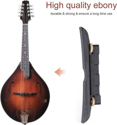 Eujgoov Adjustable Ebony Bridge for Mandolin Musical Accessory,Smooth... - Picture 2 of 8