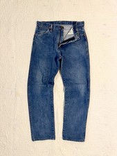Vintage USA Made Wrangler Jeans 33x31 Blue Denim Cowboy Cut Straight Leg Western