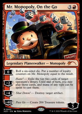 Mr. Monopoly, On the Go Heroes of the Realm Foil Playtest Card