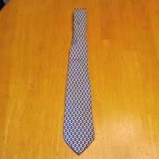Vineyard Vines Blue Whale Geometric 100 Silk Men's Tie Woven Preppy Logo