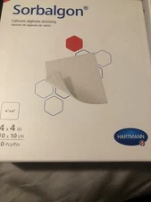 Sorbalgon Calcium Allgenate Dressing NIB 10 Pieces 4x4 Brand New Exp 01/12/2028