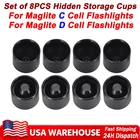 For Maglite C D Cell Dry Storage Hidden Cups - Anodized Aluminum Non Freeze Plug