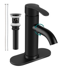 Matte Black Bathroom Sink Faucet, for 1 or 3 Hole RV Farmhouse Sink