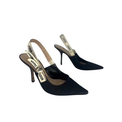 #ad Christian Dior J#x27;Adior Slingback Pump Black Technical Fabric Size 40.5 $295.00