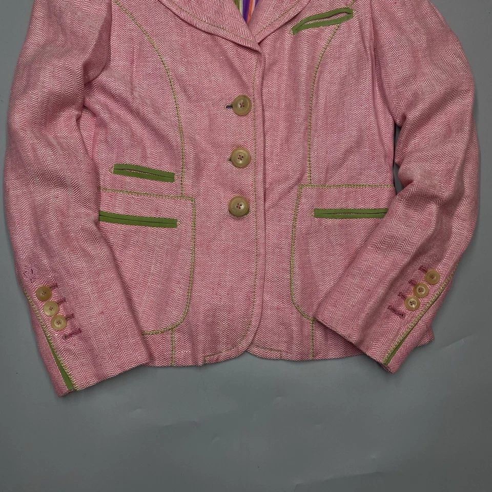 HABSBURG KLEIDER Auguste Lino Folk Blazer Chaqueta Rosa EU 36-38 UK 10 US 6 S Foto 4 de 4