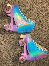 NEMONE Roller Skates for Women Adult with Light up Wheels Shiny Mermaid 6.5