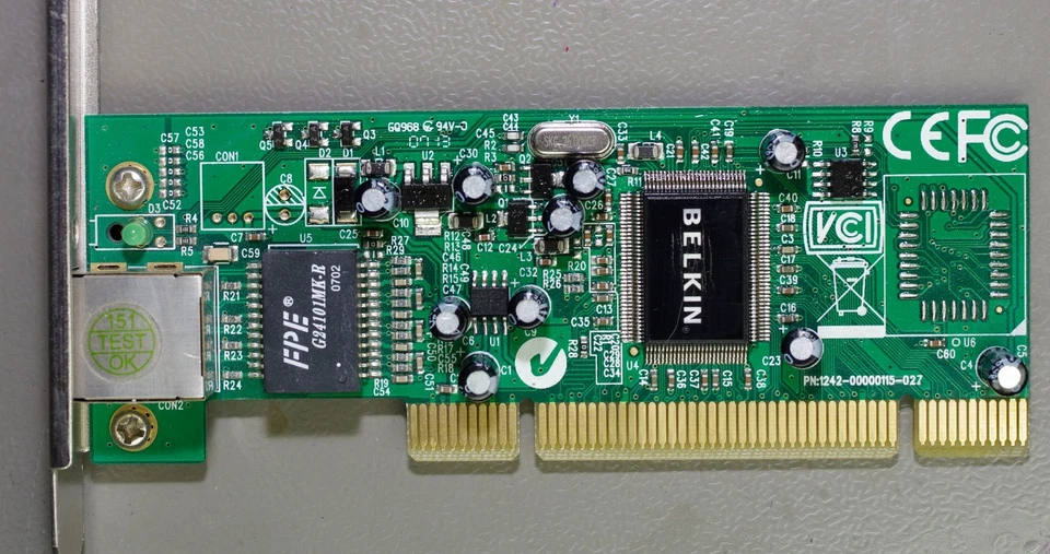 Belkin PCI Netzwerkkarte ; 10/100 Mbps ; 32 Bit / Ser.Nr. 75C1801644 - Bild 3 von 4