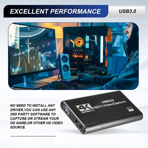 -Videoaufnahmekarte 4K-Bildschirmaufzeichnung USB3.0 1080P 60FPS Game Captu6030 - Photo 5/7