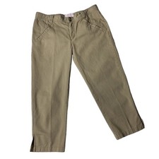 CC Filson Womens Pants 10 Khaki Crop Capri Casual Cotton Style 20123 KH