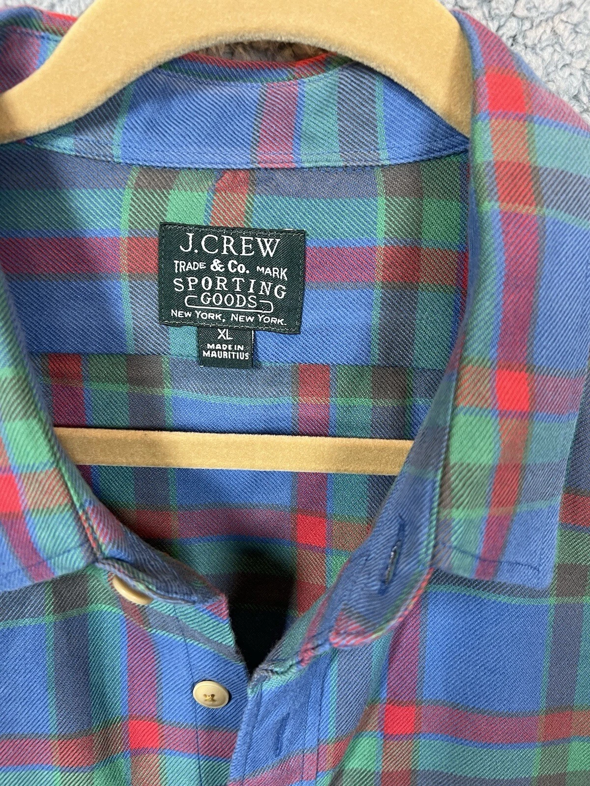 J. Crew Shirt Mens X-Large Sporting Goods Multicolor Plaid Button Up Long Sleeve