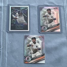 2022 Bowman's Best Top Prospects Cristian Santana Base, Refractor & UFO Tigers