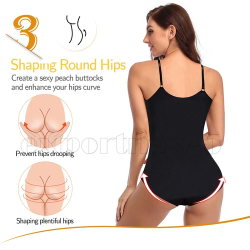 Women's Seamless Full Body Shapewear Bodysuit Tummy Control Slimming Body Shaper - Picture 12 of 50