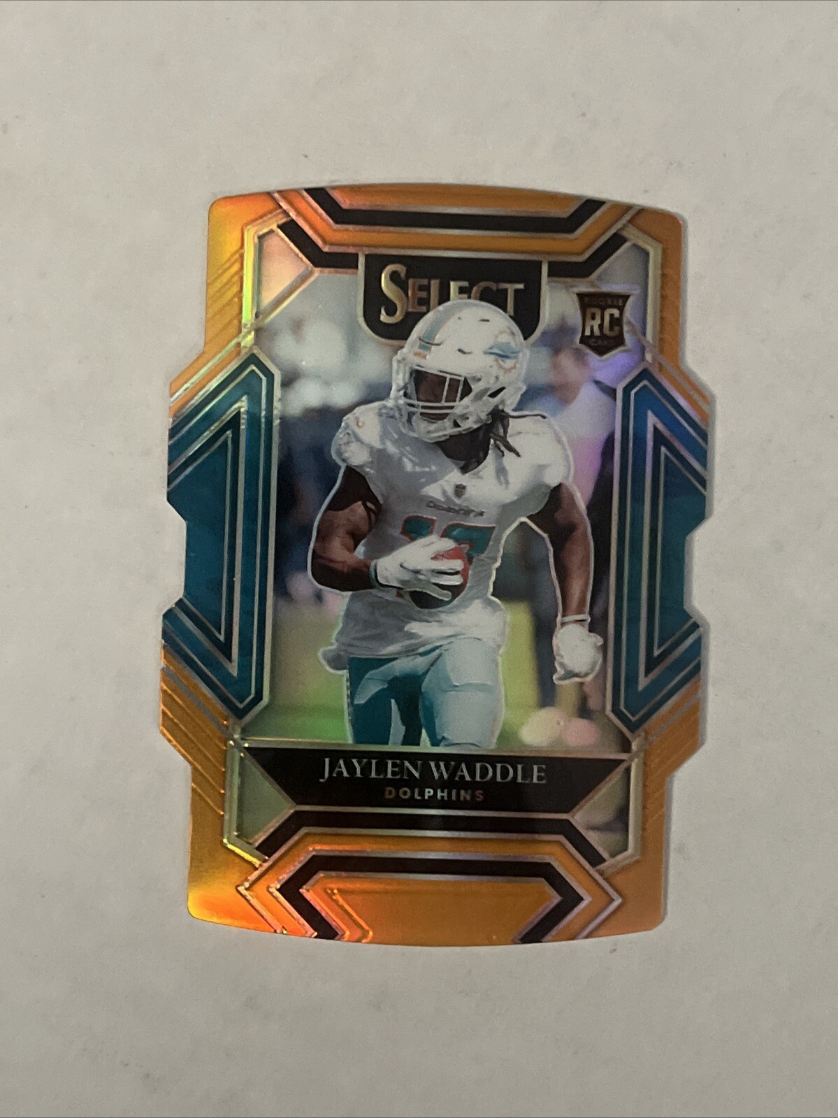 Jaylen Waddle 2021 Panini Select Club Level Orange Die-Cut Rookie Prizm /249