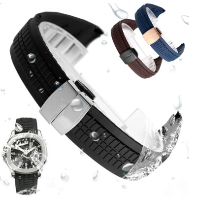 Black Rubber Strap Band for Aquanaut Patek Philippe 5167-XX No Pin