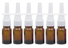 6Pcs 10Ml/0.34Oz Glass Nasal Spray Bottles - Portable Empty Refillable Fine Mist