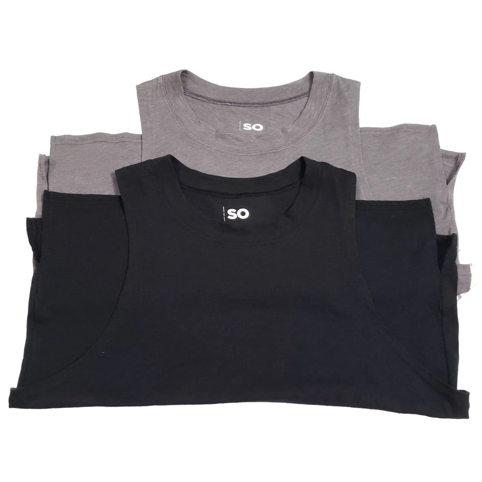 Sonoma Lote de 2 Camisetas sin Mangas Musculares Entrenamiento Ropa Activa Negra + Gris Juniors XL NUEVAS CON ETIQUETAS Foto 2 de 4