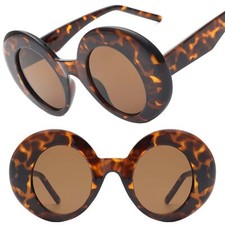 Vintage 70s Inspired Bold Oversized Design Womens Statement Sunglasses Tortoise