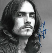 James Taylor autograph signed 20x20 cm picture b/w
