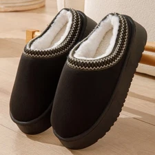 Women's & Men's Slippers Platform Mini Boot Faux Fur Warm Winter Mules Cozy Warm
