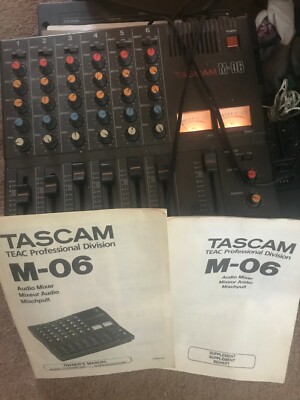 TASCAM M-06 PROFESSIONAL 6 CHANNELS STEREO AUDIO MIXER  INCLUDES MANUALS