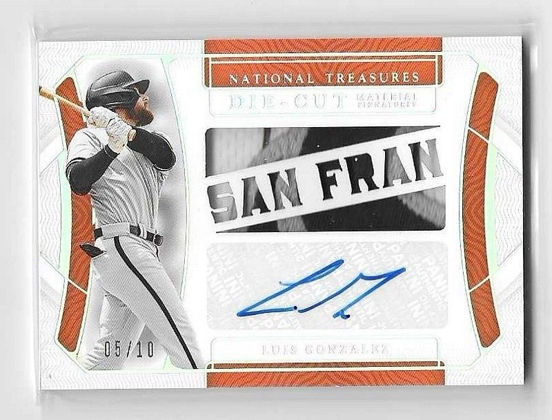 2022 NATIONAL TREASURES LUIS GONZALEZ DIE-CUT MATERIALS SIGNATURES #DCMS-LG /10