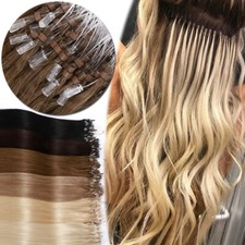 Clearance Micro Loop Ring THICK 100 Remy Human Hair Extensions Nano Beads US