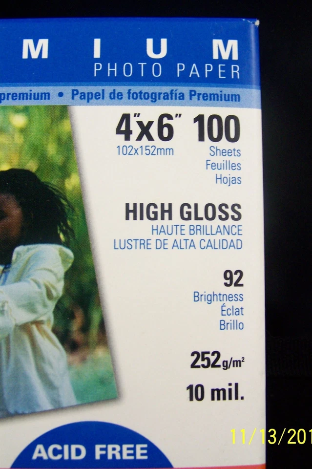 Dell Premium Photo Paper 4"x6" 100 Sheets High Gloss 92 Brightness New Sealed - Image 2 of 4