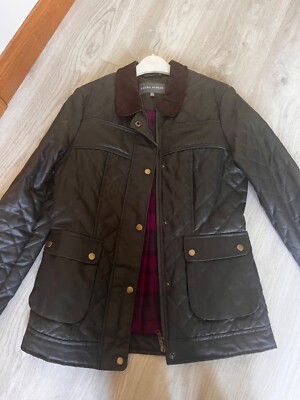 Laura Ashley Womens Quilted Wax Fashion Jacket size UK