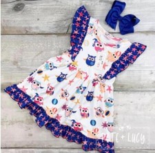 Pete  Lucy Owl Dress Baby Girl's Boutique Dress  Size 0/6M  NWT