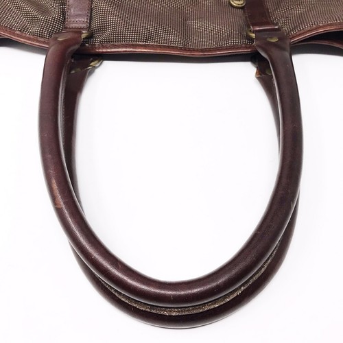 Hazel Vintage Damen braun stabil Canvas Leder Reißverschluss oben Beuteltasche Reisetasche - Bild 11 von 12